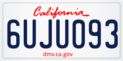 CA license plate 6UJU093