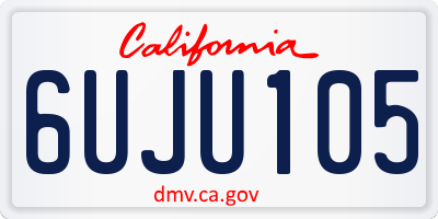 CA license plate 6UJU105