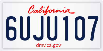 CA license plate 6UJU107