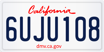 CA license plate 6UJU108
