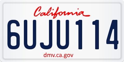 CA license plate 6UJU114