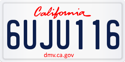 CA license plate 6UJU116