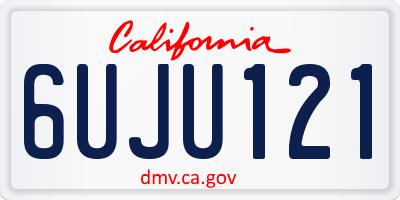 CA license plate 6UJU121