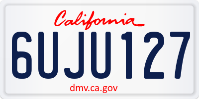 CA license plate 6UJU127