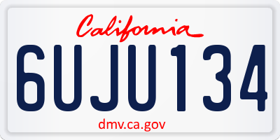 CA license plate 6UJU134