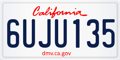 CA license plate 6UJU135