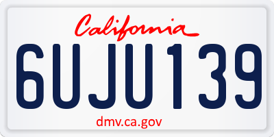 CA license plate 6UJU139