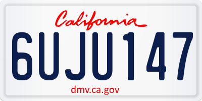 CA license plate 6UJU147