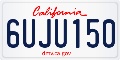 CA license plate 6UJU150