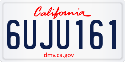 CA license plate 6UJU161