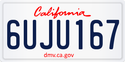 CA license plate 6UJU167