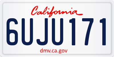 CA license plate 6UJU171
