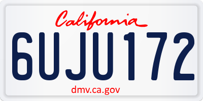 CA license plate 6UJU172