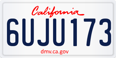 CA license plate 6UJU173