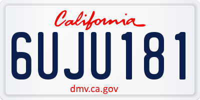 CA license plate 6UJU181