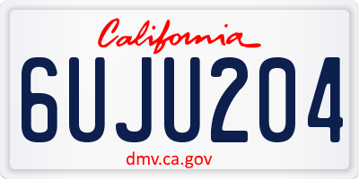 CA license plate 6UJU204
