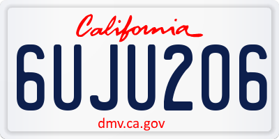 CA license plate 6UJU206