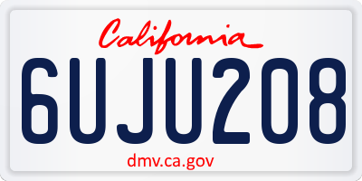 CA license plate 6UJU208