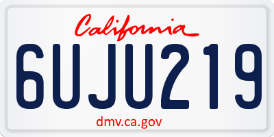 CA license plate 6UJU219