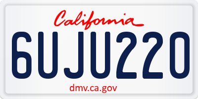 CA license plate 6UJU220