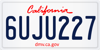 CA license plate 6UJU227