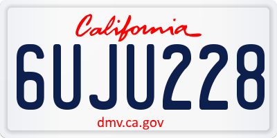 CA license plate 6UJU228