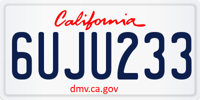 CA license plate 6UJU233