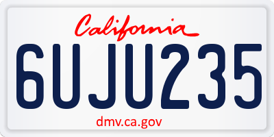 CA license plate 6UJU235