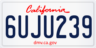 CA license plate 6UJU239