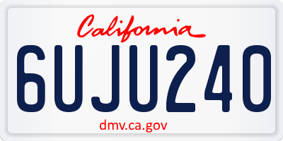 CA license plate 6UJU240