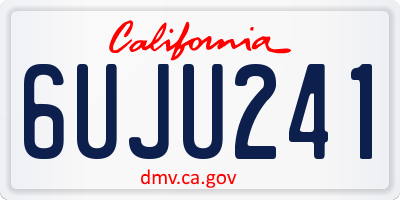 CA license plate 6UJU241