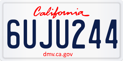 CA license plate 6UJU244