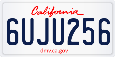 CA license plate 6UJU256
