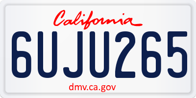 CA license plate 6UJU265