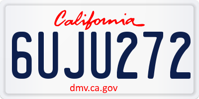 CA license plate 6UJU272