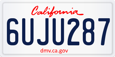 CA license plate 6UJU287