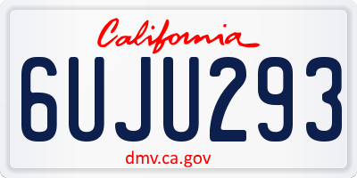 CA license plate 6UJU293