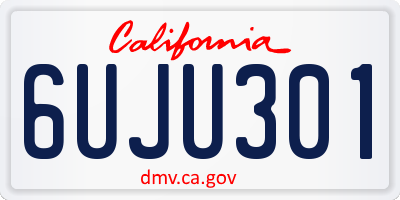 CA license plate 6UJU301