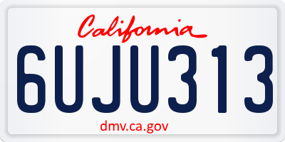 CA license plate 6UJU313