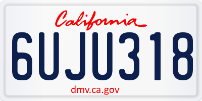 CA license plate 6UJU318