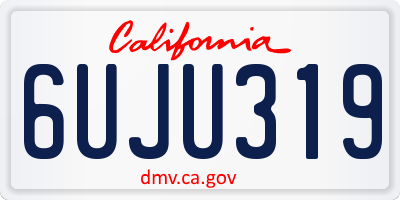 CA license plate 6UJU319