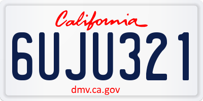 CA license plate 6UJU321