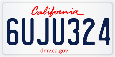 CA license plate 6UJU324