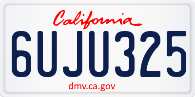 CA license plate 6UJU325