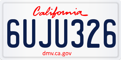 CA license plate 6UJU326
