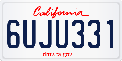 CA license plate 6UJU331