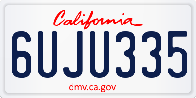 CA license plate 6UJU335