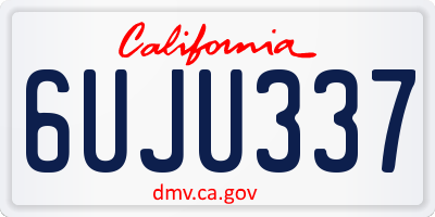 CA license plate 6UJU337
