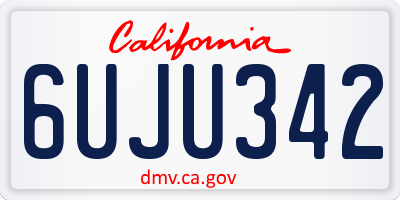 CA license plate 6UJU342