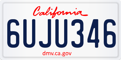 CA license plate 6UJU346